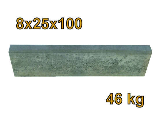 Randstein / Kantstein / Borde / Ballastierung / Fertigfundament 8x25x100 / grau / 46 kg / Beton / zur Selbstabholung